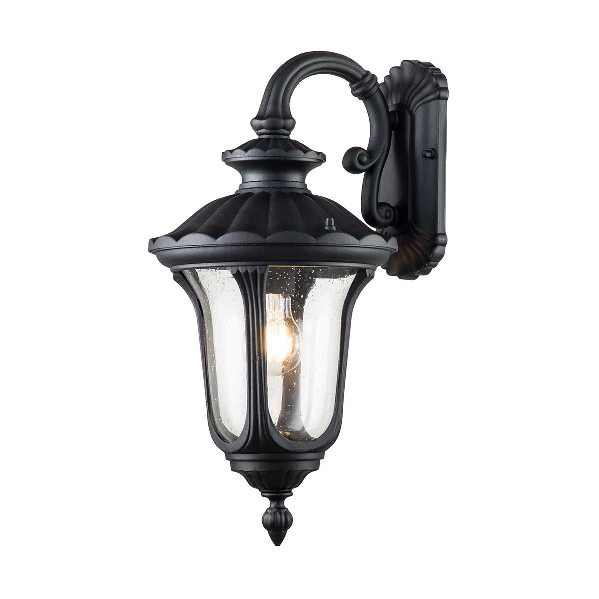 Chicago 1 - flammige kleine Wandlaterne - Strukturiertes Schwarz - Elsteadlighting - CC2 - S - BK
