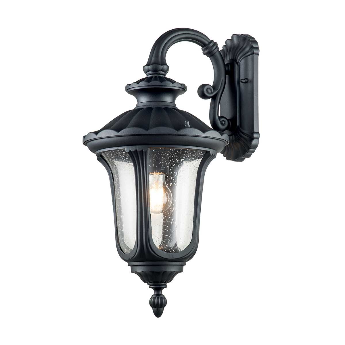Chicago 1 - flammige mittelgroße Wandlaterne - Strukturiertes Schwarz - Elsteadlighting - CC2 - M - BK