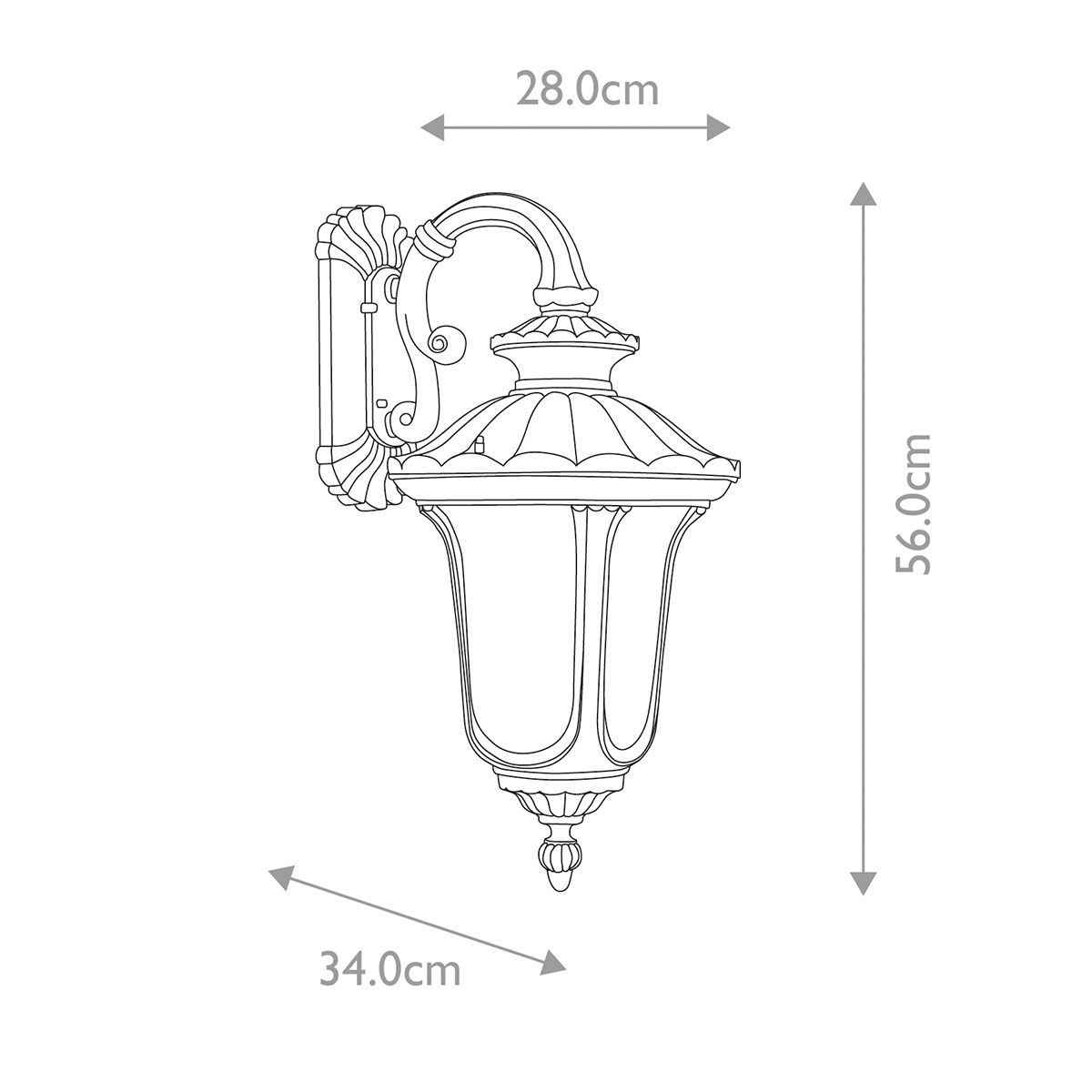 Chicago 1 - flammige mittelgroße Wandlaterne - Strukturiertes Schwarz - Elsteadlighting - CC2 - M - BK
