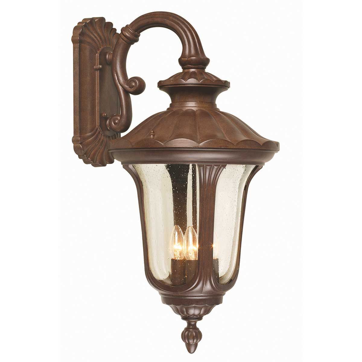 Chicago 4 - flammige große Wandlaterne, rostige Bronzepatina - Elsteadlighting - CC2 - L