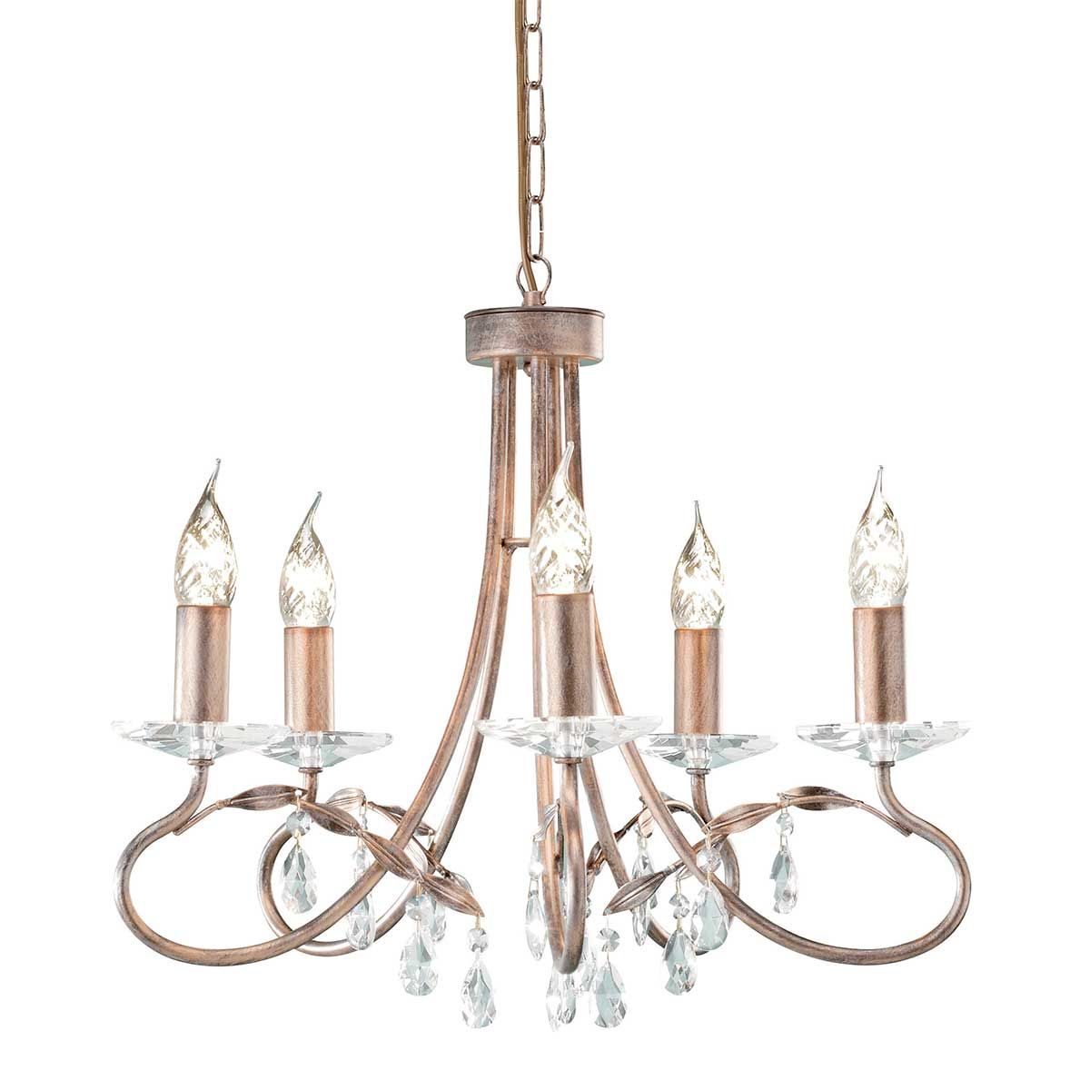 Christina 5-flammiger Kronleuchter - Silber/Gold Patina - Elsteadlighting - leuchtengrosshandel24