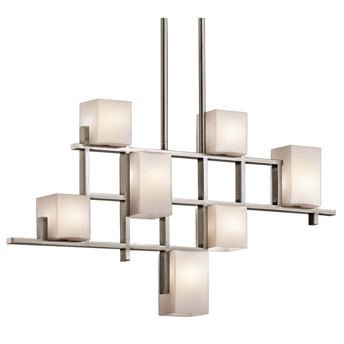 City Lights Linear-Kronleuchter mit 7 Lichtern, klassisches Zinn - Elsteadlighting - leuchtengrosshandel24