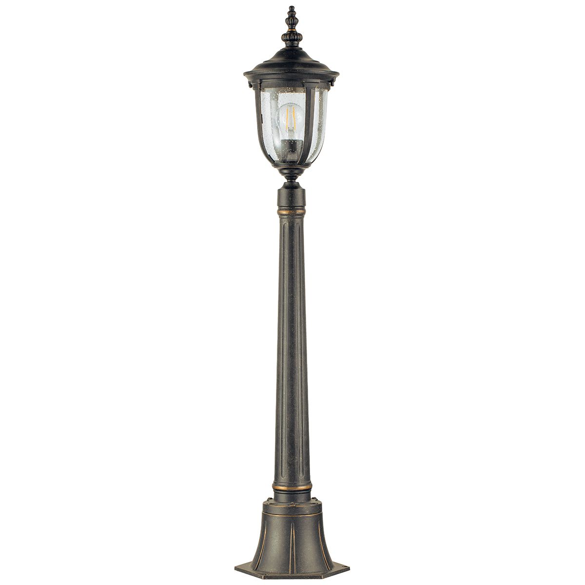 Cleveland 1 - flammige kleine Säulenlaterne - verwitterte Bronze - Elsteadlighting - CL4 - S