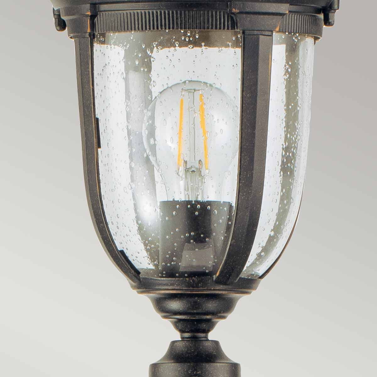 Cleveland 1 - flammige kleine Säulenlaterne - verwitterte Bronze - Elsteadlighting - CL4 - S