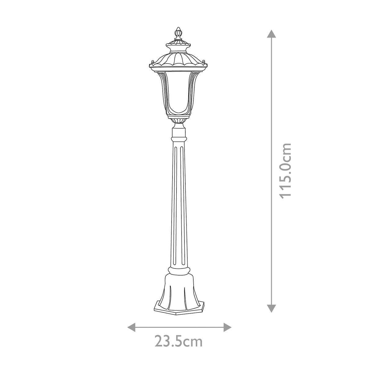 Cleveland 1 - flammige kleine Säulenlaterne - verwitterte Bronze - Elsteadlighting - CL4 - S