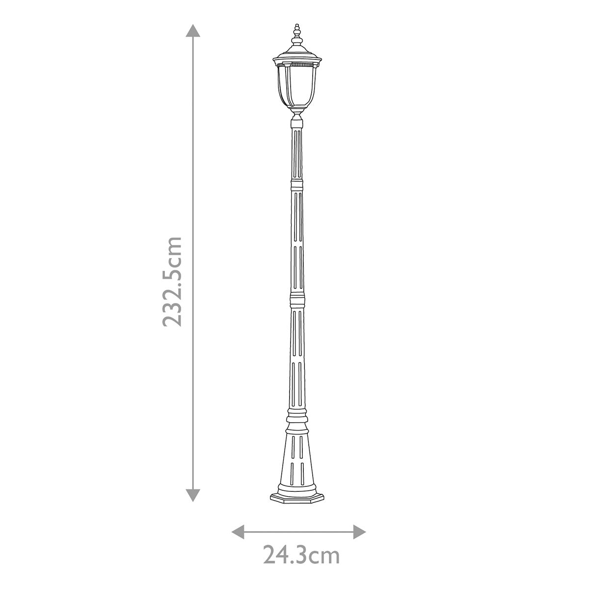 Cleveland 1 - flammige Laterne mit Einzelkopf, verwitterte Bronze - Elsteadlighting - CL5 - M