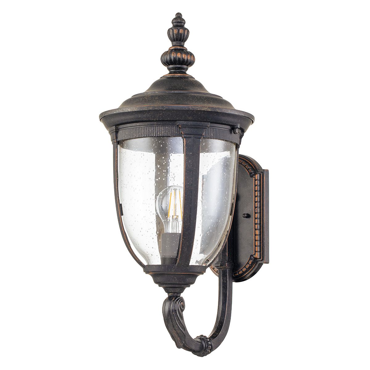 Cleveland 1 - flammige mittelgroße Wandlaterne - verwitterte Bronze - Elsteadlighting - CL1 - M