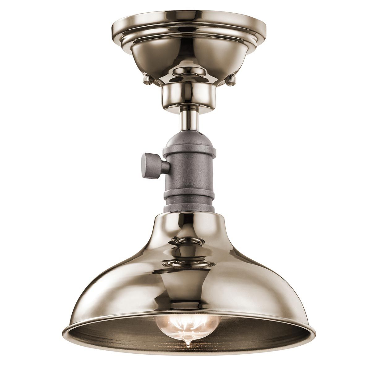 Cobson 1-flammige Mini-Pendelleuchte - Poliertes Nickel - Natürliches Messing - Elsteadlighting - leuchtengrosshandel24