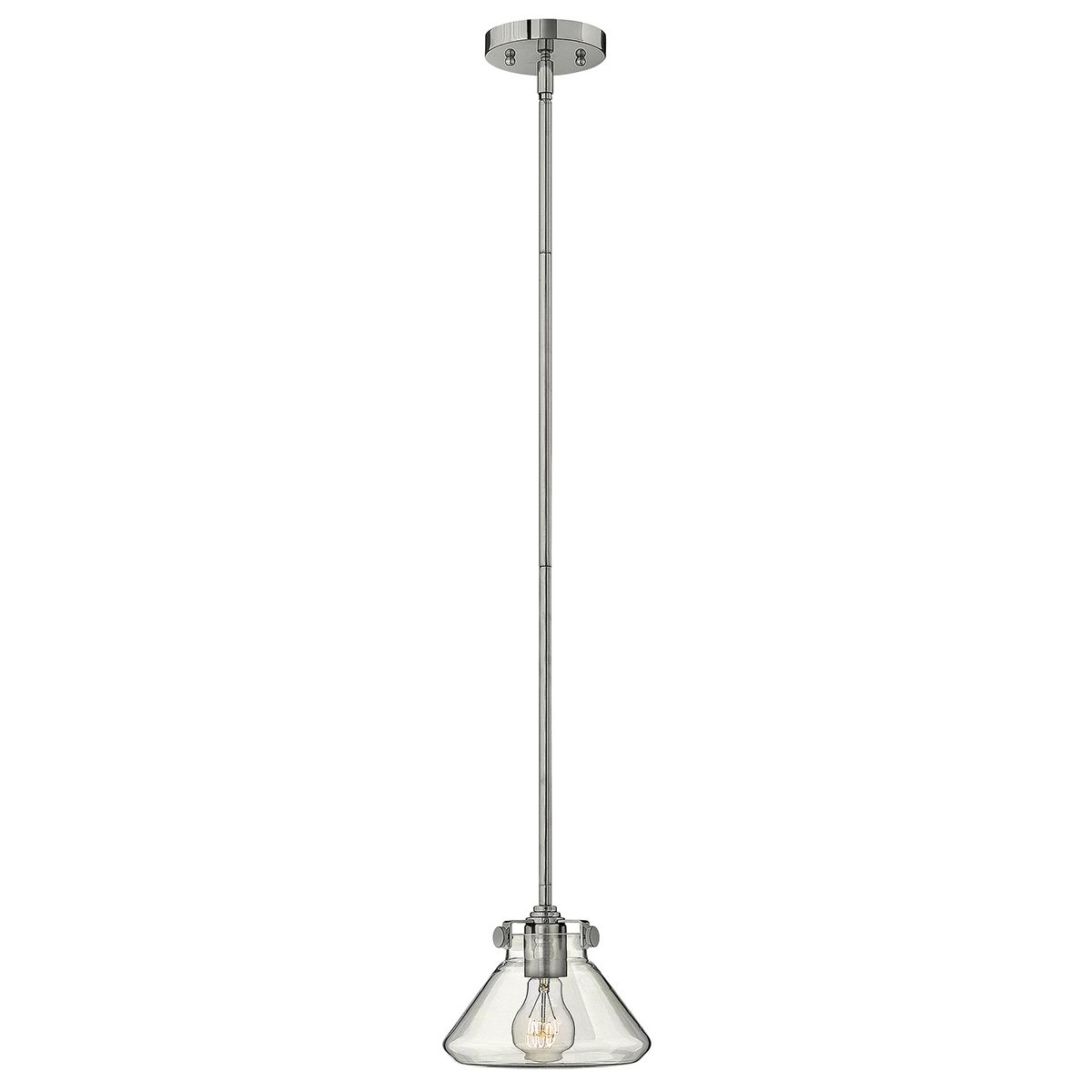 Congress 1-flammige Pendelleuchte aus klarem Glas - Chrom - Elsteadlighting - leuchtengrosshandel24