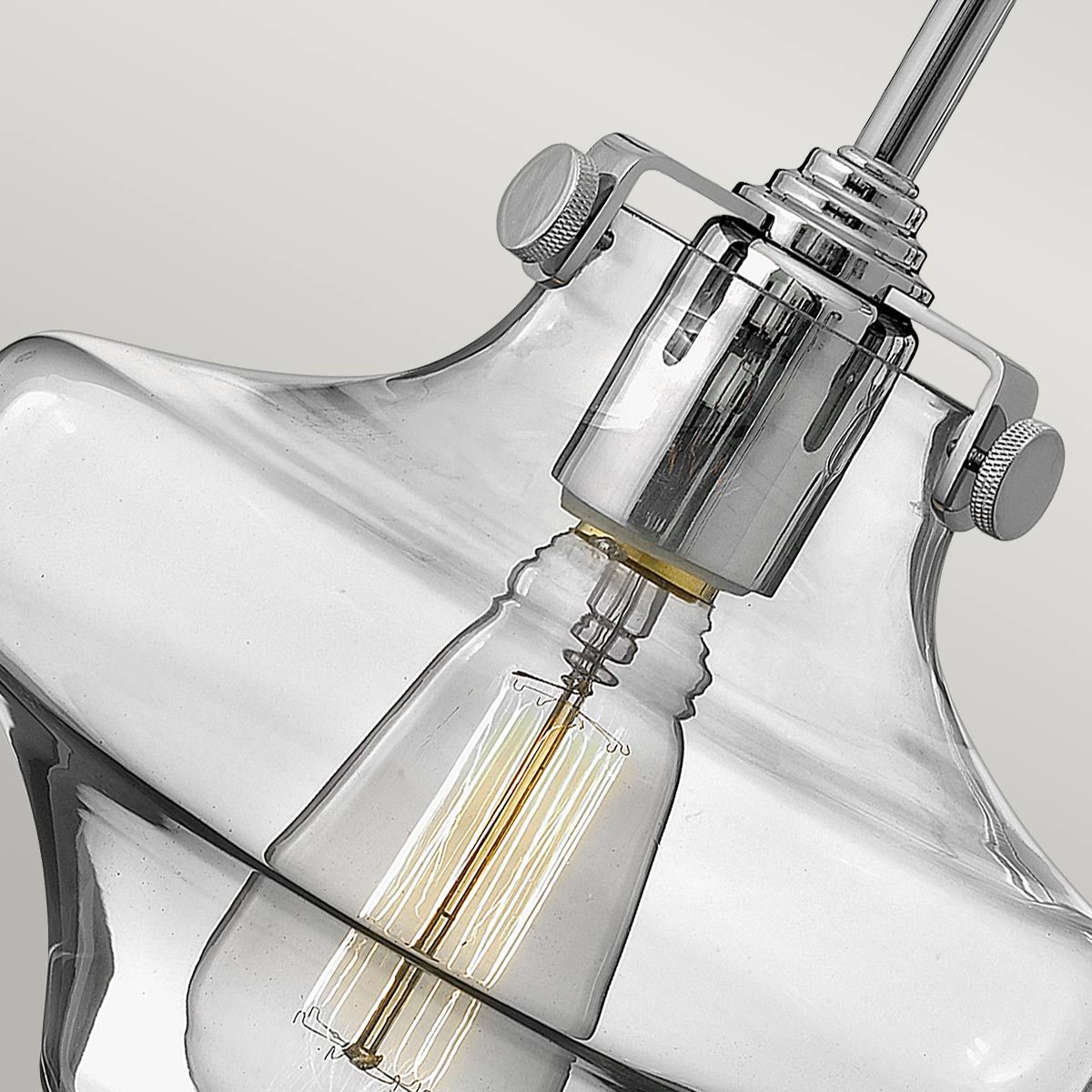 Congress 1-flammige Wandleuchte aus klarem Glas, verchromt - Elsteadlighting - leuchtengrosshandel24