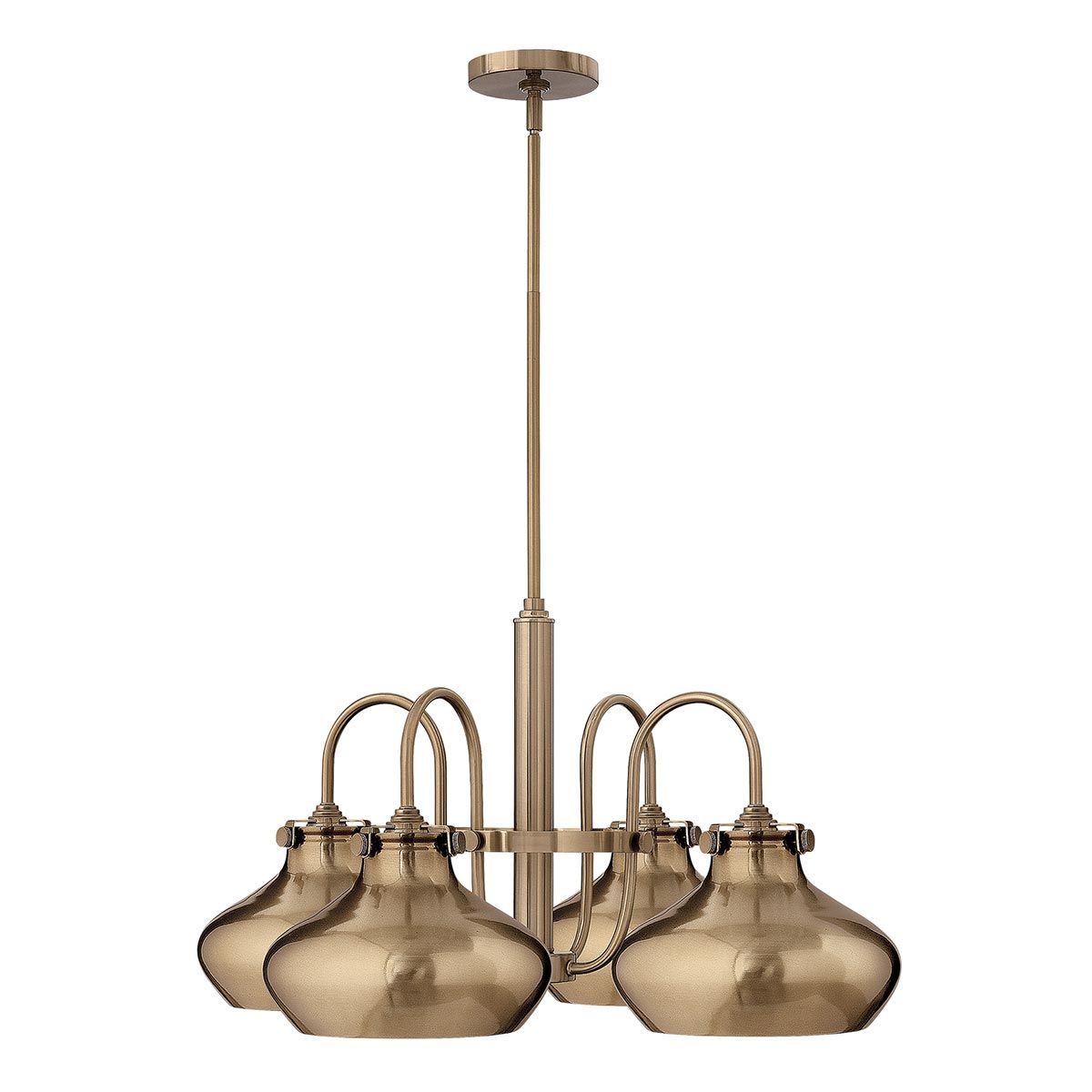 Congress Kronleuchter mit 4 Lichtern - Gebürstetes Karamell - Elsteadlighting - leuchtengrosshandel24