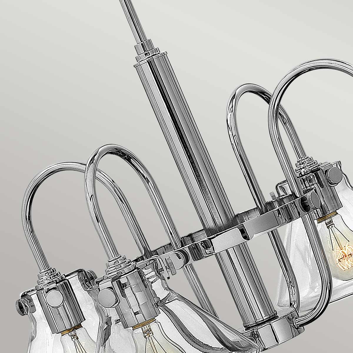 Congress Kronleuchter mit 4 Lichtern, klares Glas, Chrom - Elsteadlighting - leuchtengrosshandel24