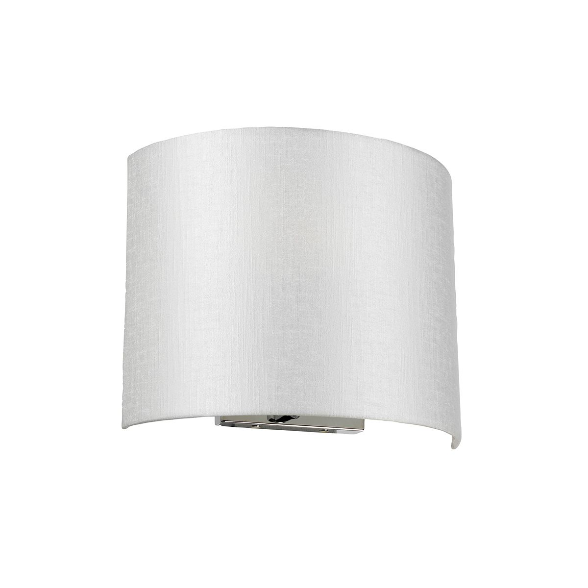 Cooper mittelgroße, gebogene Wandleuchte mit polierter Chrom-Rückplatte und elfenbeinfarbenem Lampenschirm - Elsteadlighting - leuchtengrosshandel24
