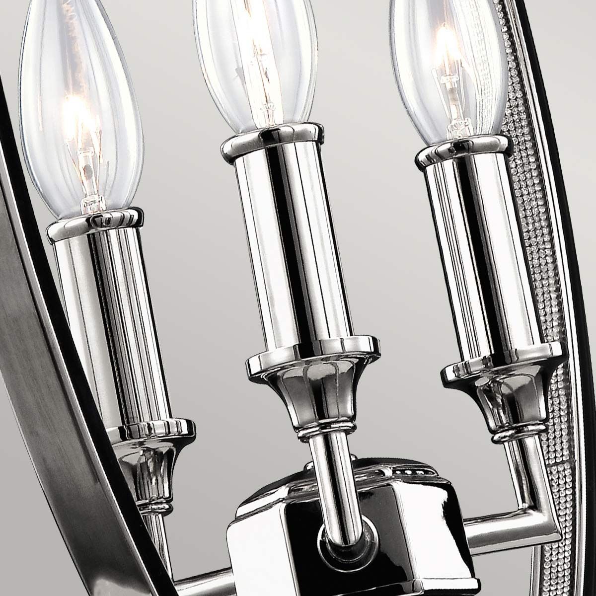 Corinne 3-flammige Pendelleuchte, mittelgroß, poliertes Nickel, Kristalle - Elsteadlighting - leuchtengrosshandel24