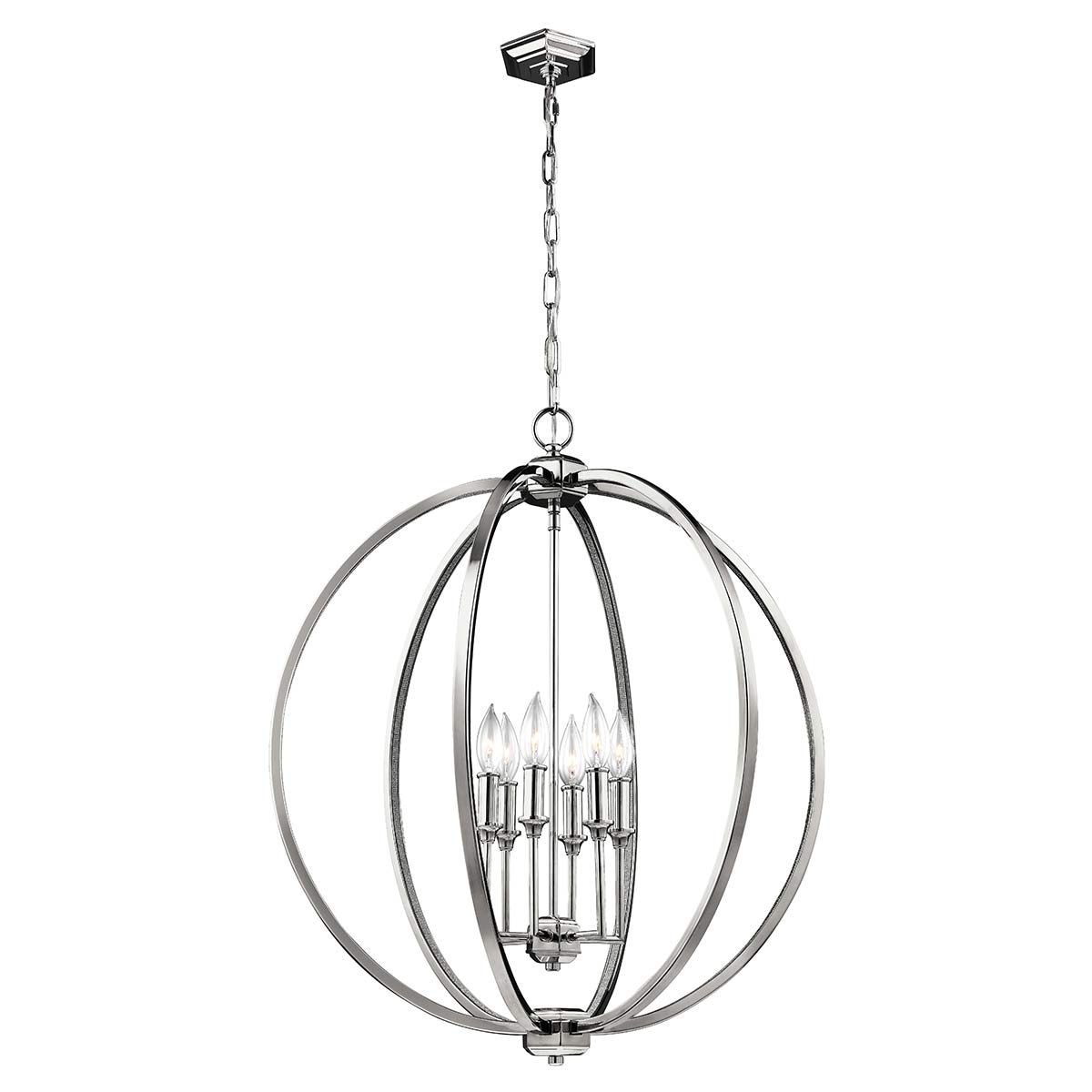 Corinne 6-flammige Pendelleuchte - Poliertes Nickel, Kristalle - Elsteadlighting - leuchtengrosshandel24