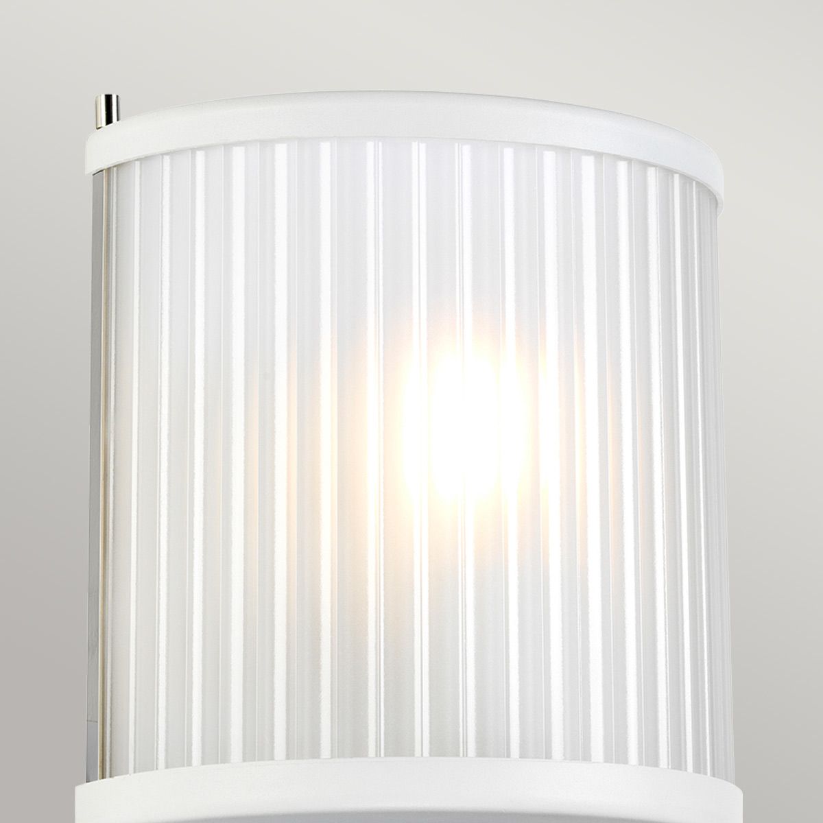 Corona 1-flammige Wandleuchte - Weiß satiniert/Nickel poliert - Elsteadlighting - leuchtengrosshandel24