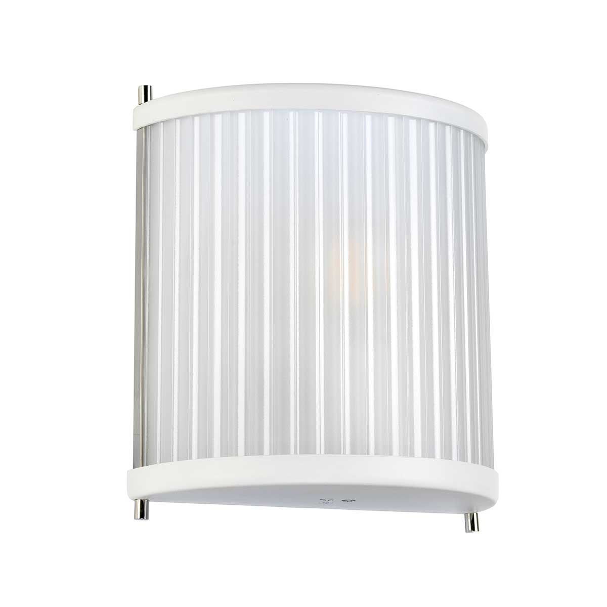 Corona 1-flammige Wandleuchte - Weiß satiniert/Nickel poliert - Elsteadlighting - leuchtengrosshandel24