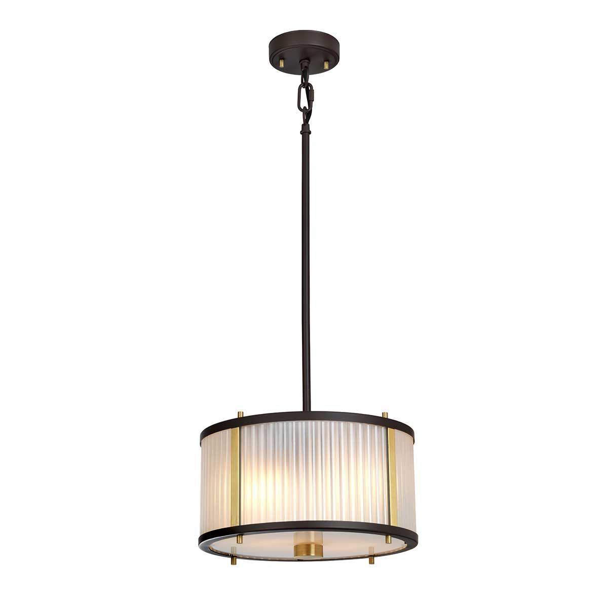 Corona Pendelleuchte mit 2 Lichtern - Museumsbronze dunkelbraun lackiert/gealtertes Messing - Elsteadlighting - leuchtengrosshandel24