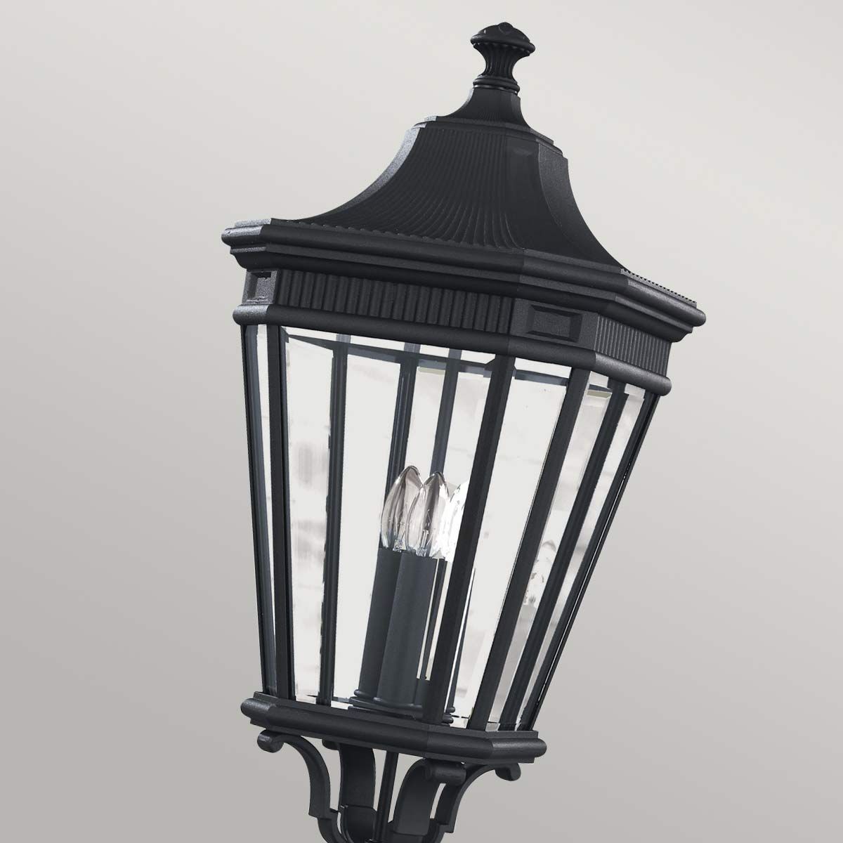 Cotswold Lane 3 - flammige große Pfostenleuchte, Schwarz - Elsteadlighting - FE - COTSLN5 - L - BK