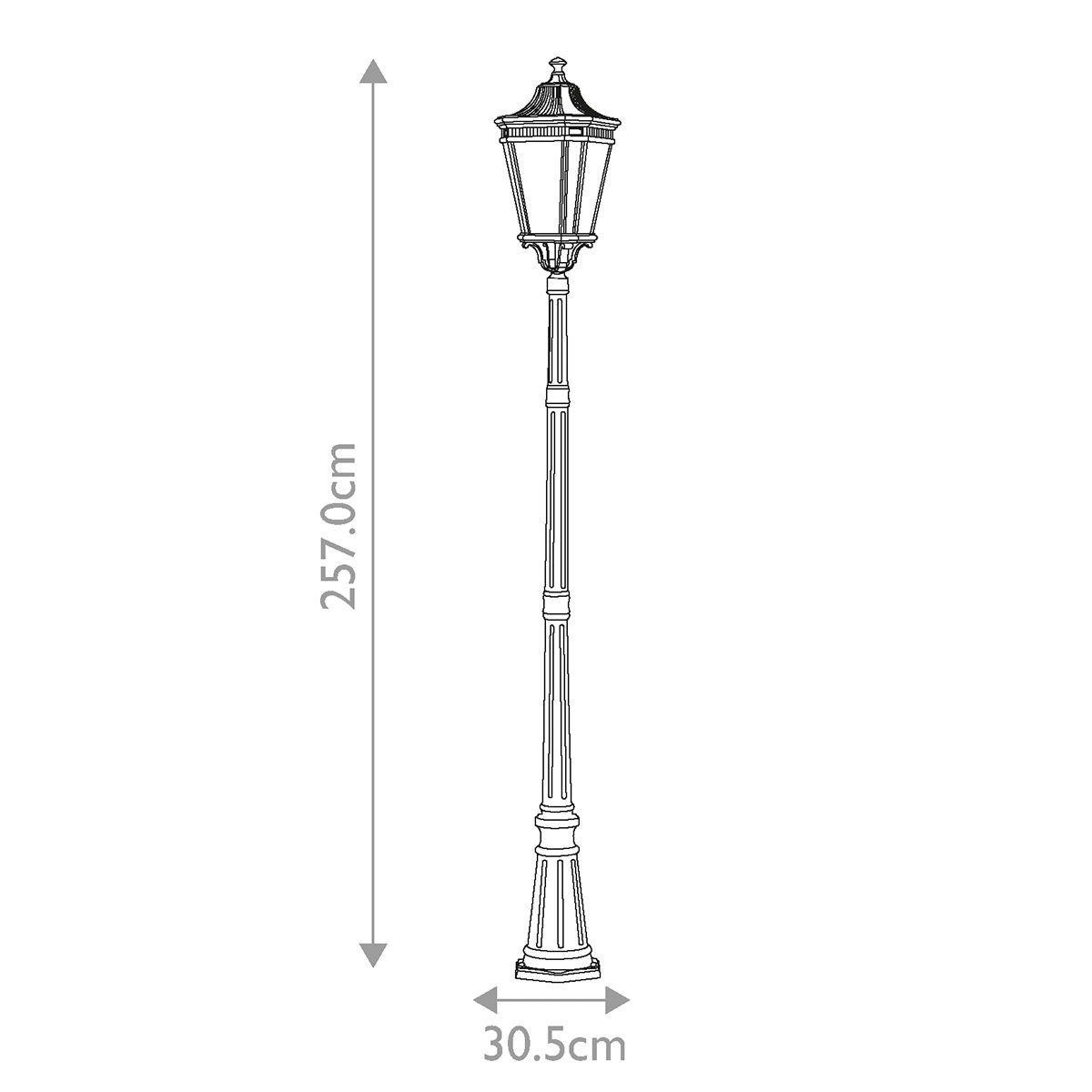Cotswold Lane 3 - flammige große Pfostenleuchte, Schwarz - Elsteadlighting - FE - COTSLN5 - L - BK