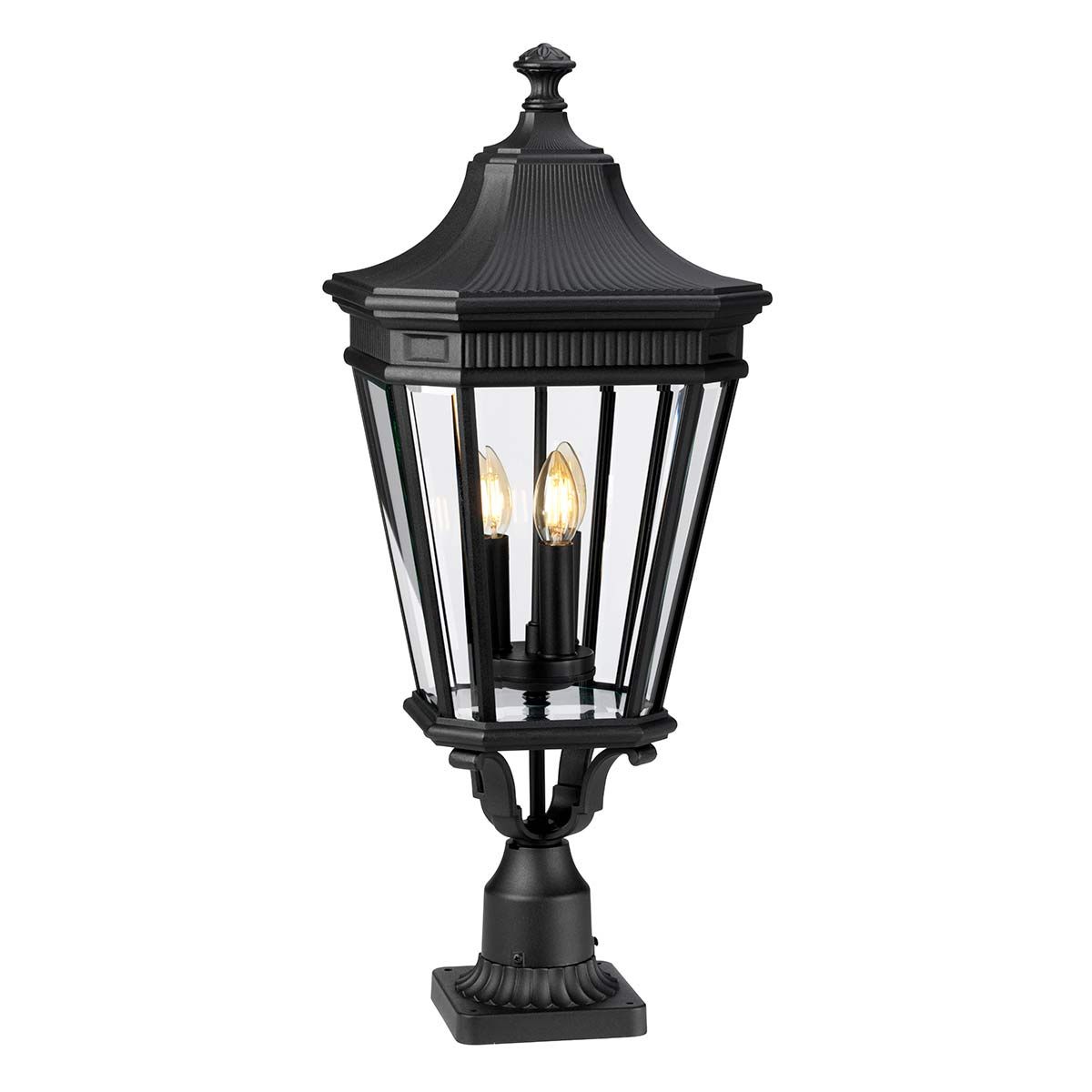 Cotswold Lane 3-flammige, große Sockelleuchte, Schwarz - Elsteadlighting - leuchtengrosshandel24