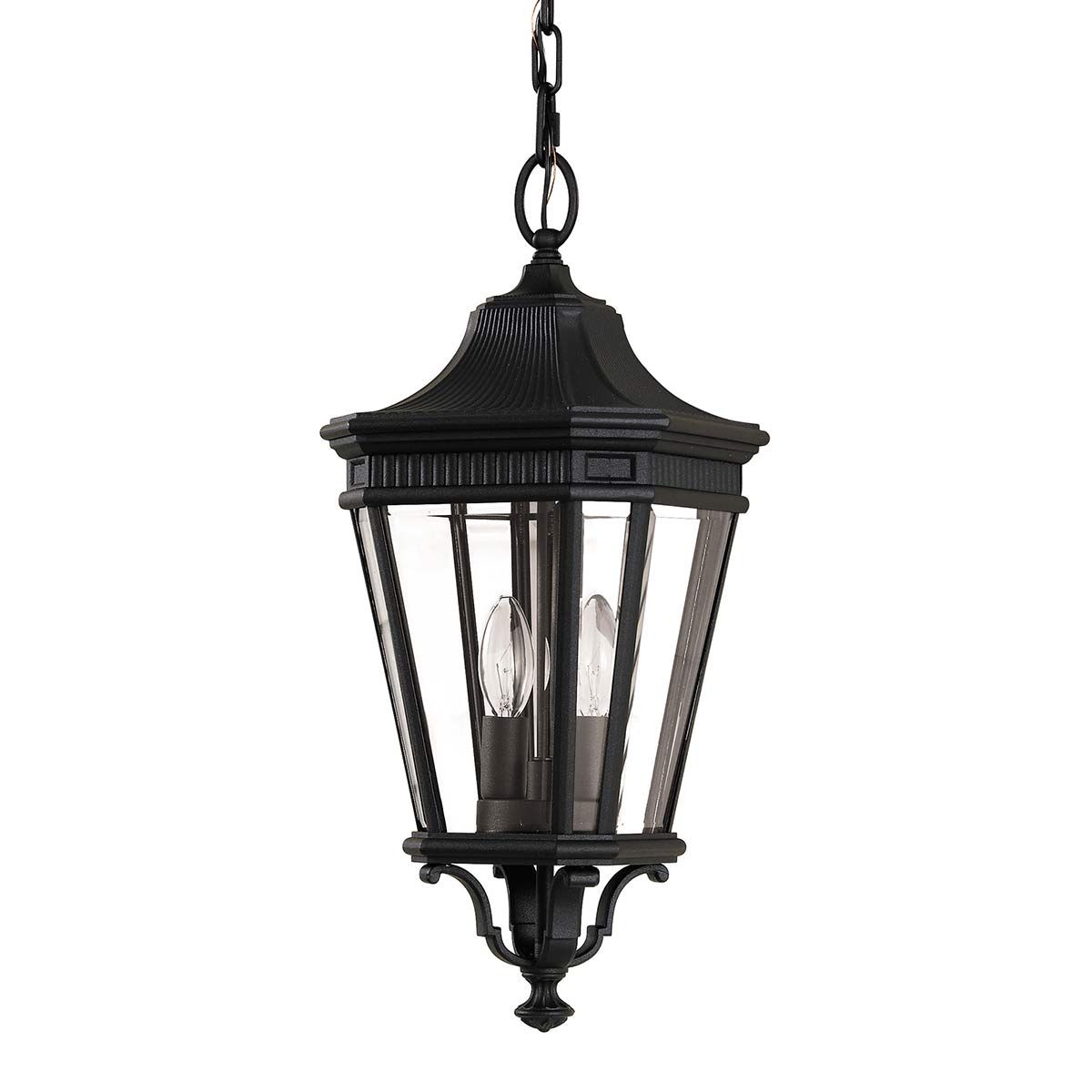 Cotswold Lane Kettenlaterne, 2 Lichter, mittelgroß, Schwarz - Elsteadlighting - FE - COTSLN8 - M - BK