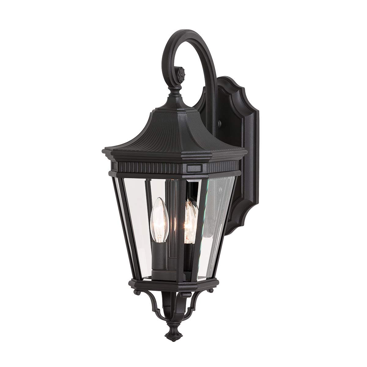 Cotswold Lane Wandlaterne, 2 Lichter, mittelgroß, Schwarz - Elsteadlighting - FE - COTSLN2 - M - BK