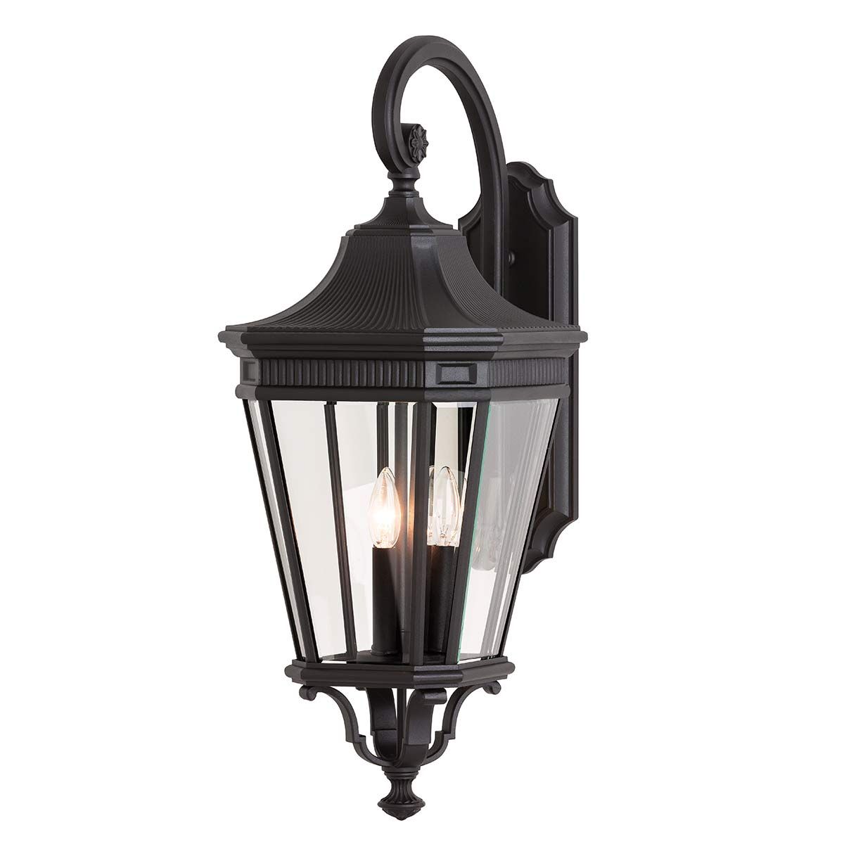 Cotswold Lane Wandlaterne mit 3 Lichtern, groß, Schwarz - Elsteadlighting - FE - COTSLN2 - L - BK