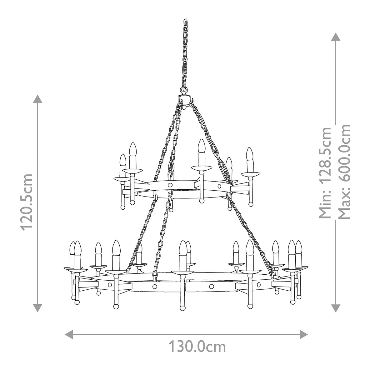 Cromwell Kronleuchter mit 18 Lichtern - Alte Bronze - Elsteadlighting - leuchtengrosshandel24