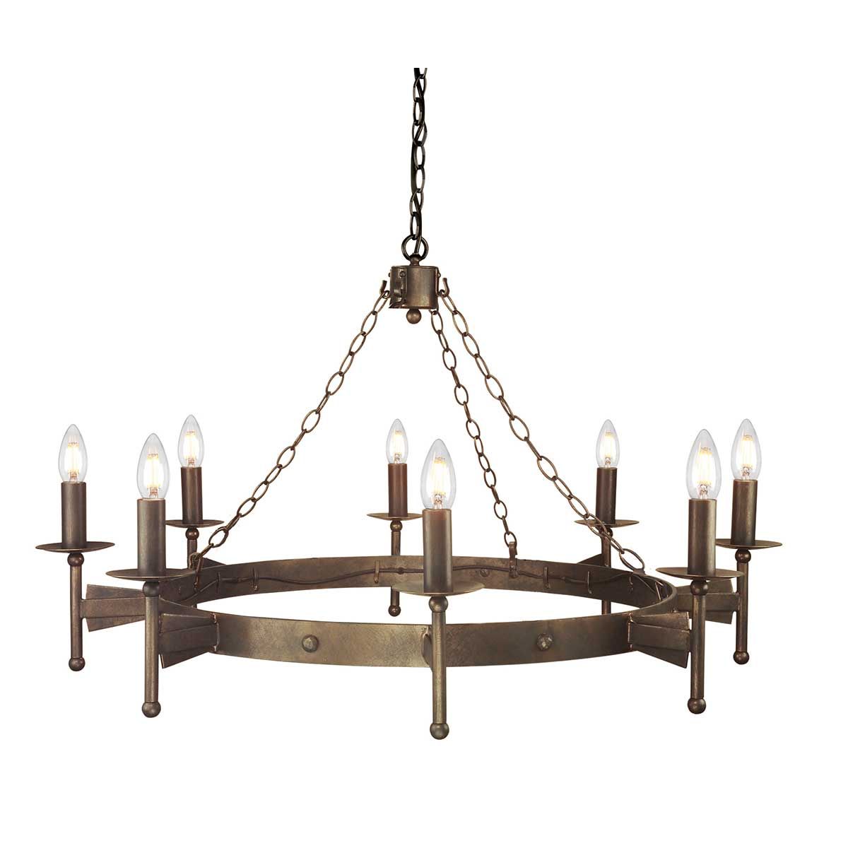 Cromwell Kronleuchter mit 8 Lichtern - Alte Bronze - Elsteadlighting - leuchtengrosshandel24