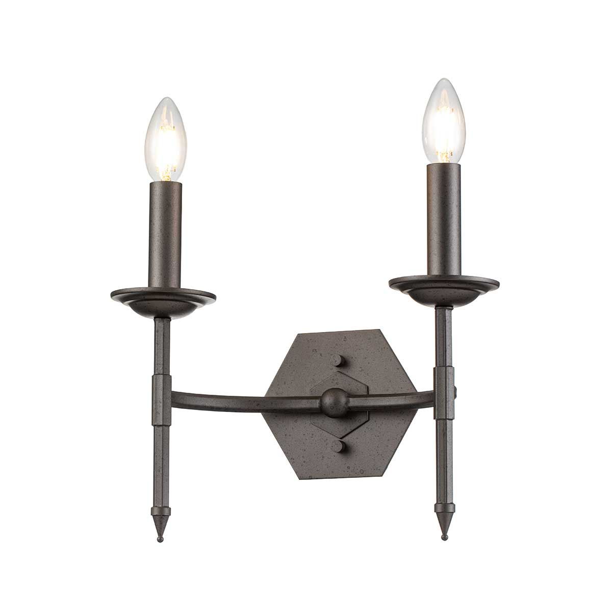 Crown 2-flammige Wandleuchte - Eisentor - Elsteadlighting - leuchtengrosshandel24