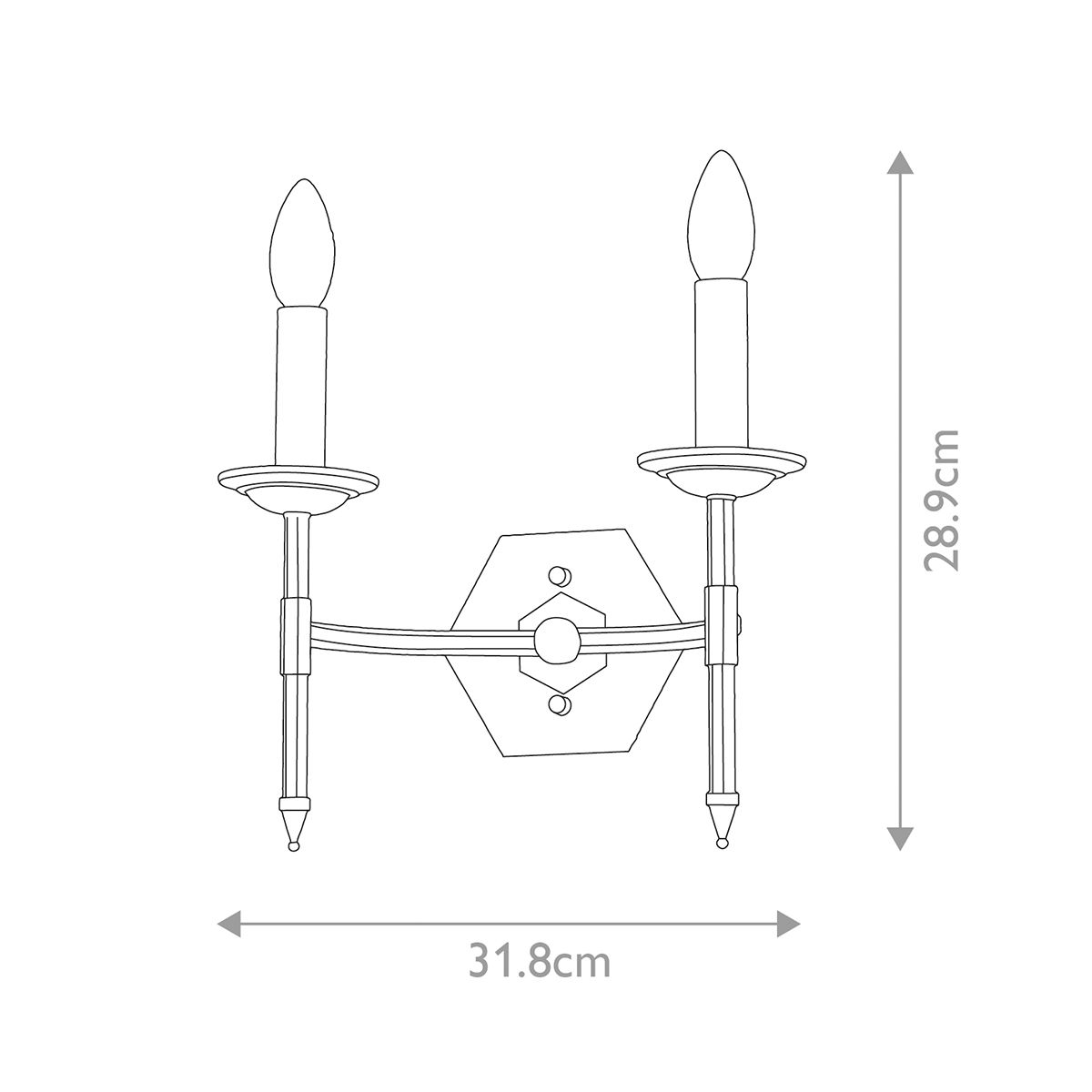 Crown 2-flammige Wandleuchte - Eisentor - Elsteadlighting - leuchtengrosshandel24