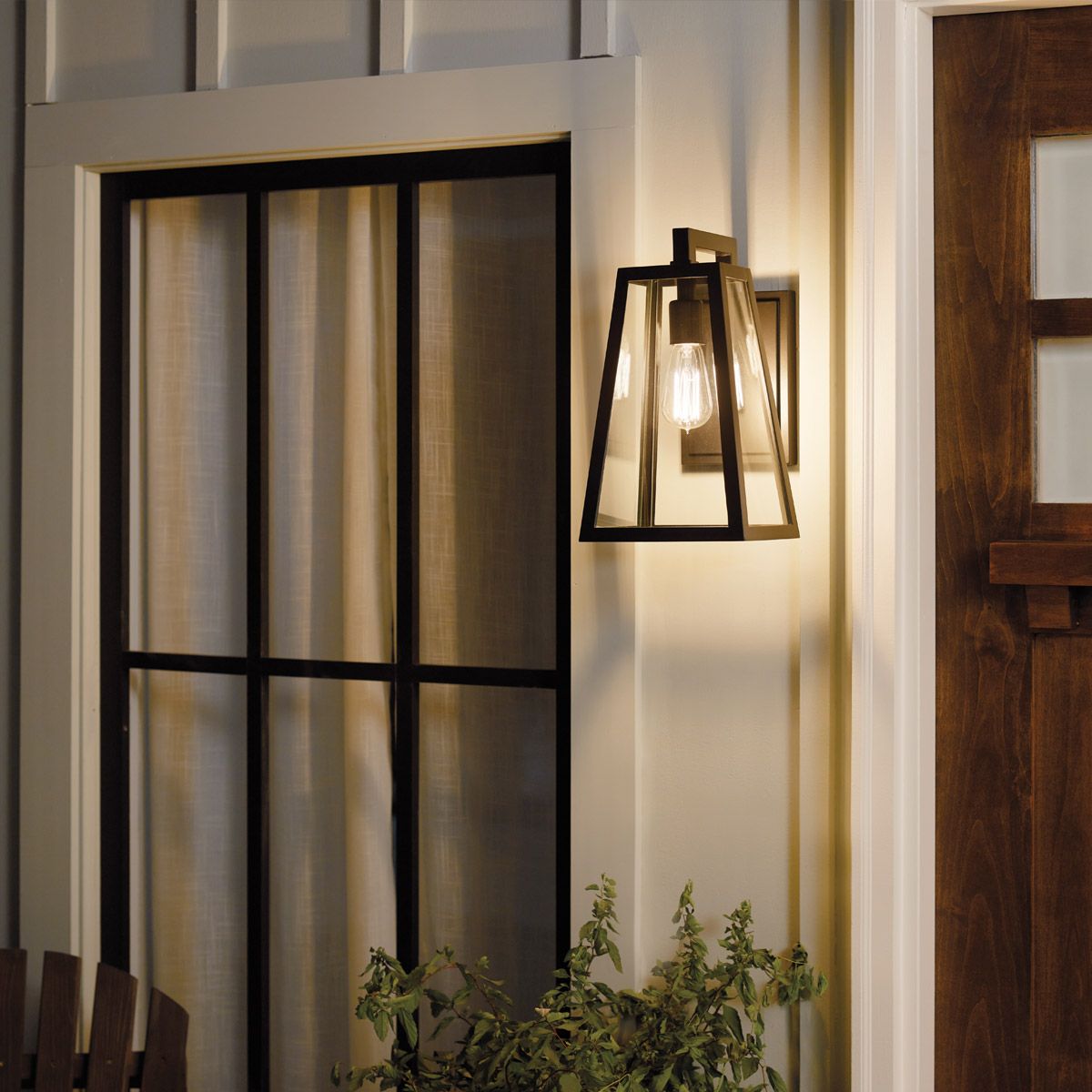 Delison 1 - flammige Wandlaterne - Mittelgroß - Geriebene Bronze - Elsteadlighting - KL - DELISON - M - RZ