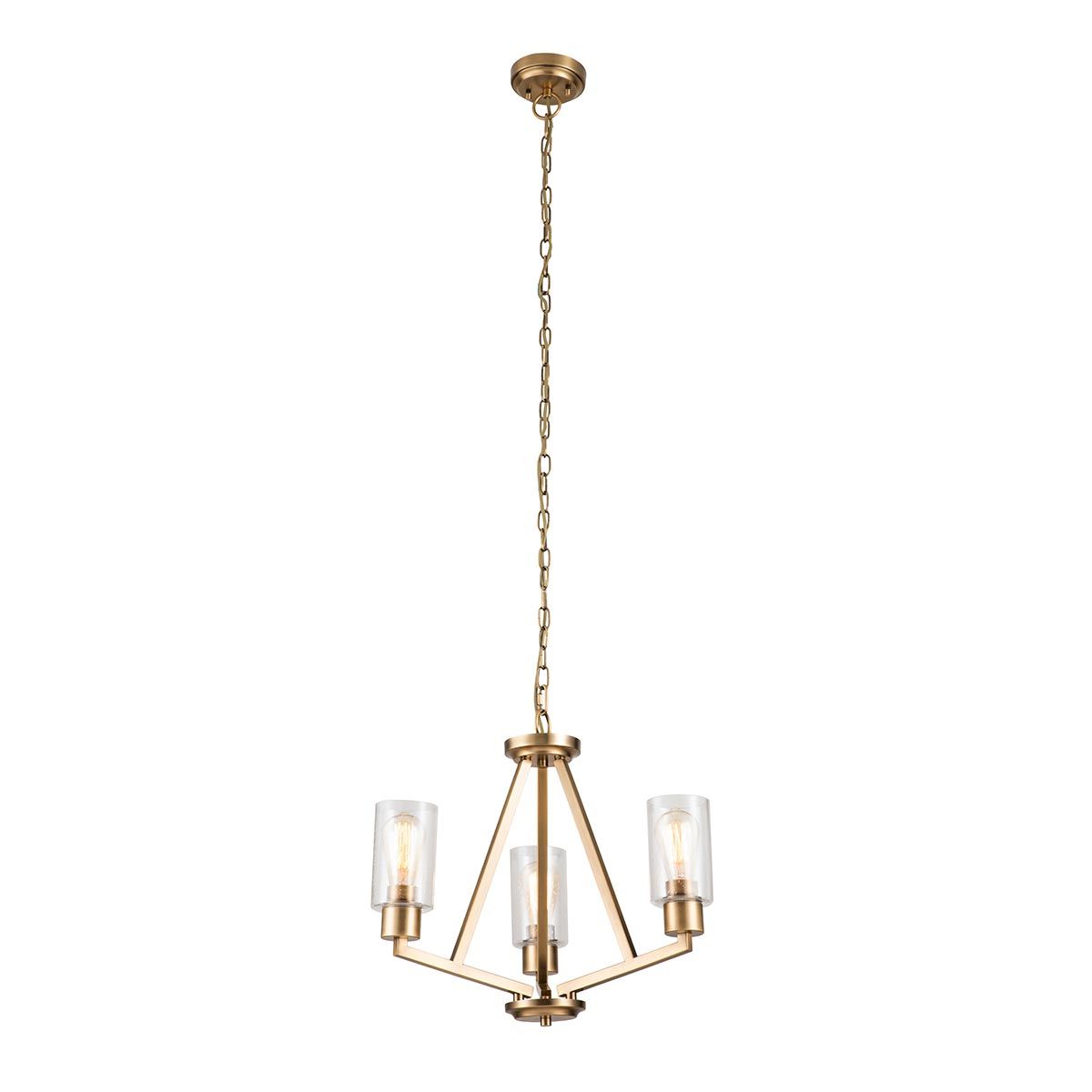 Deryn Kronleuchter mit 3 Lichtern, Naturmessing - Elsteadlighting - leuchtengrosshandel24