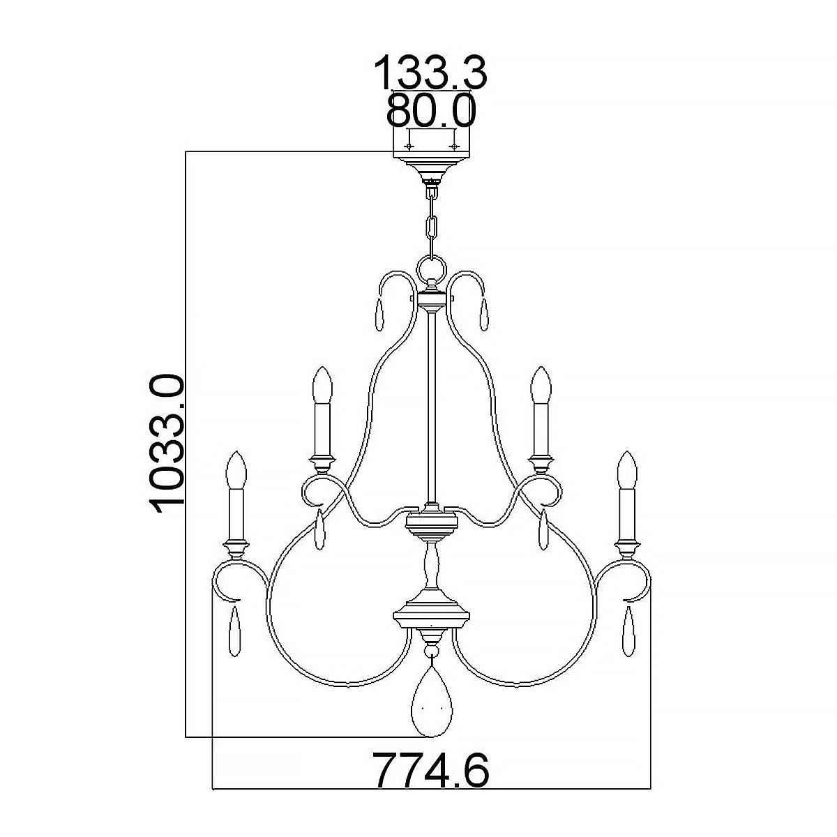 DeWitt Kronleuchter mit 9 Lichtern, Sonnenaufgangssilber - Elsteadlighting - leuchtengrosshandel24