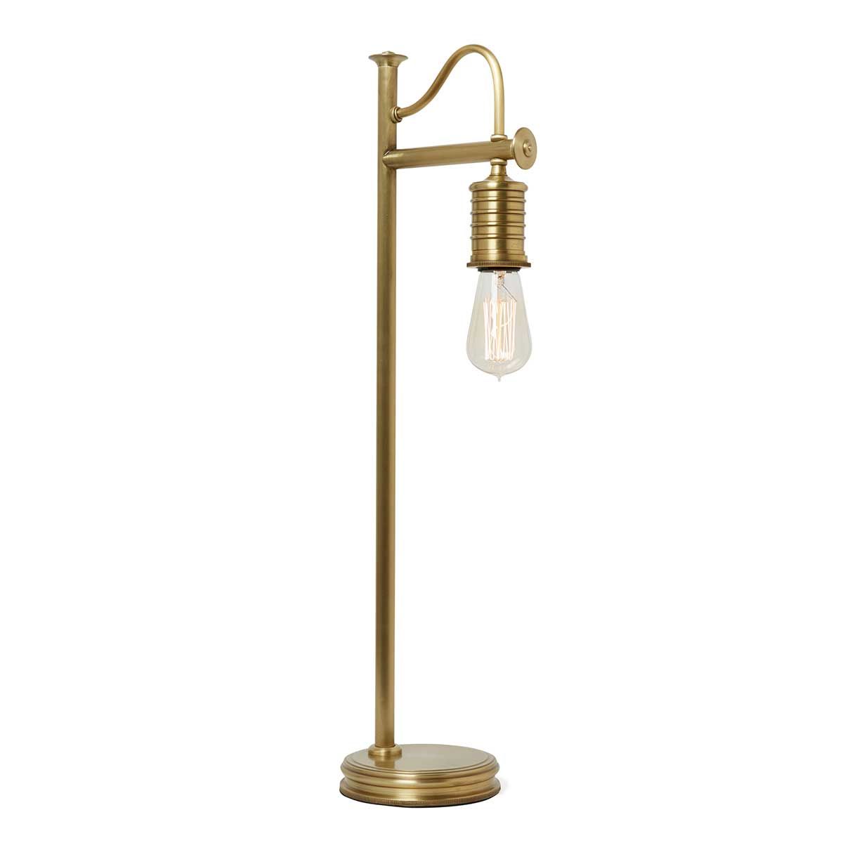 Douille 1-flammige Tischlampe - Gealtertes Messing mit klarem Schirm - Elsteadlighting - leuchtengrosshandel24