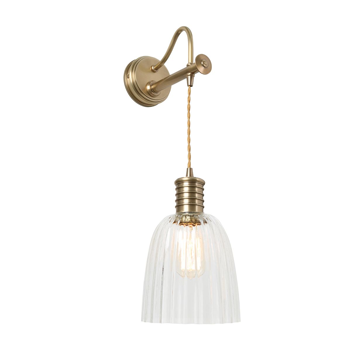 Douille 1-flammige Wandleuchte - Gealtertes Messing - Elsteadlighting - leuchtengrosshandel24