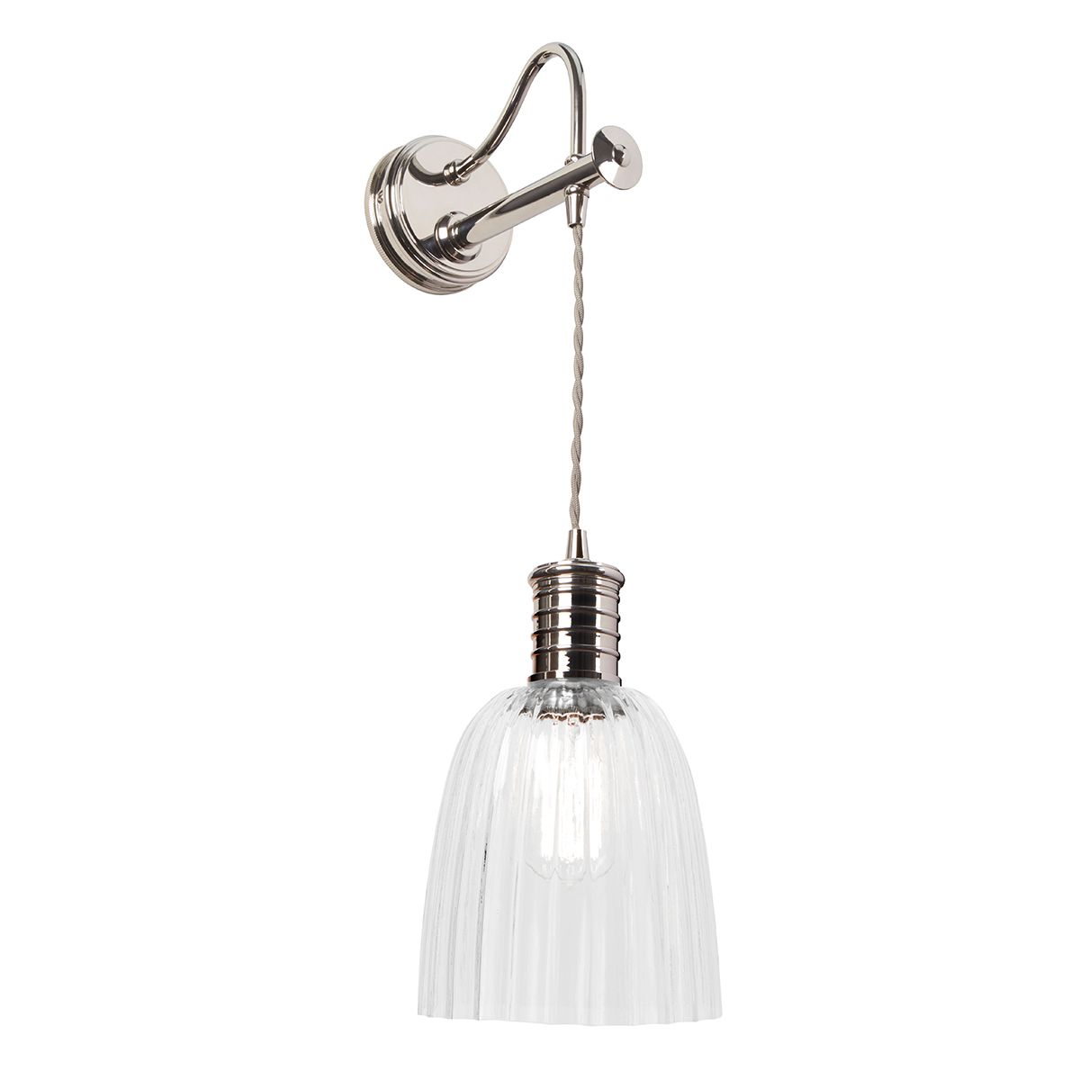 Douille 1-flammige Wandleuchte - Poliertes Nickel - Elsteadlighting - leuchtengrosshandel24