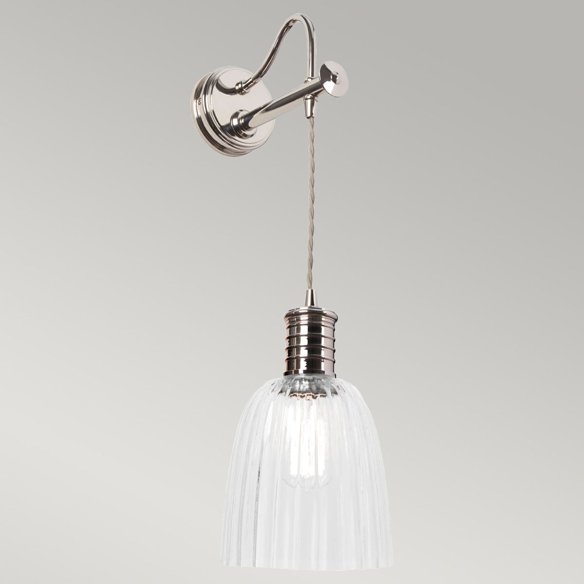 Douille 1-flammige Wandleuchte - Poliertes Nickel - Elsteadlighting - leuchtengrosshandel24