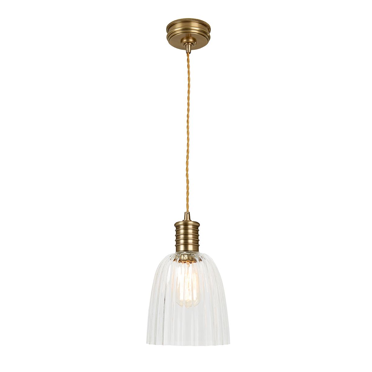 Douille 1-Licht-Pendelleuchte – gealtertes Messing - Elsteadlighting - leuchtengrosshandel24