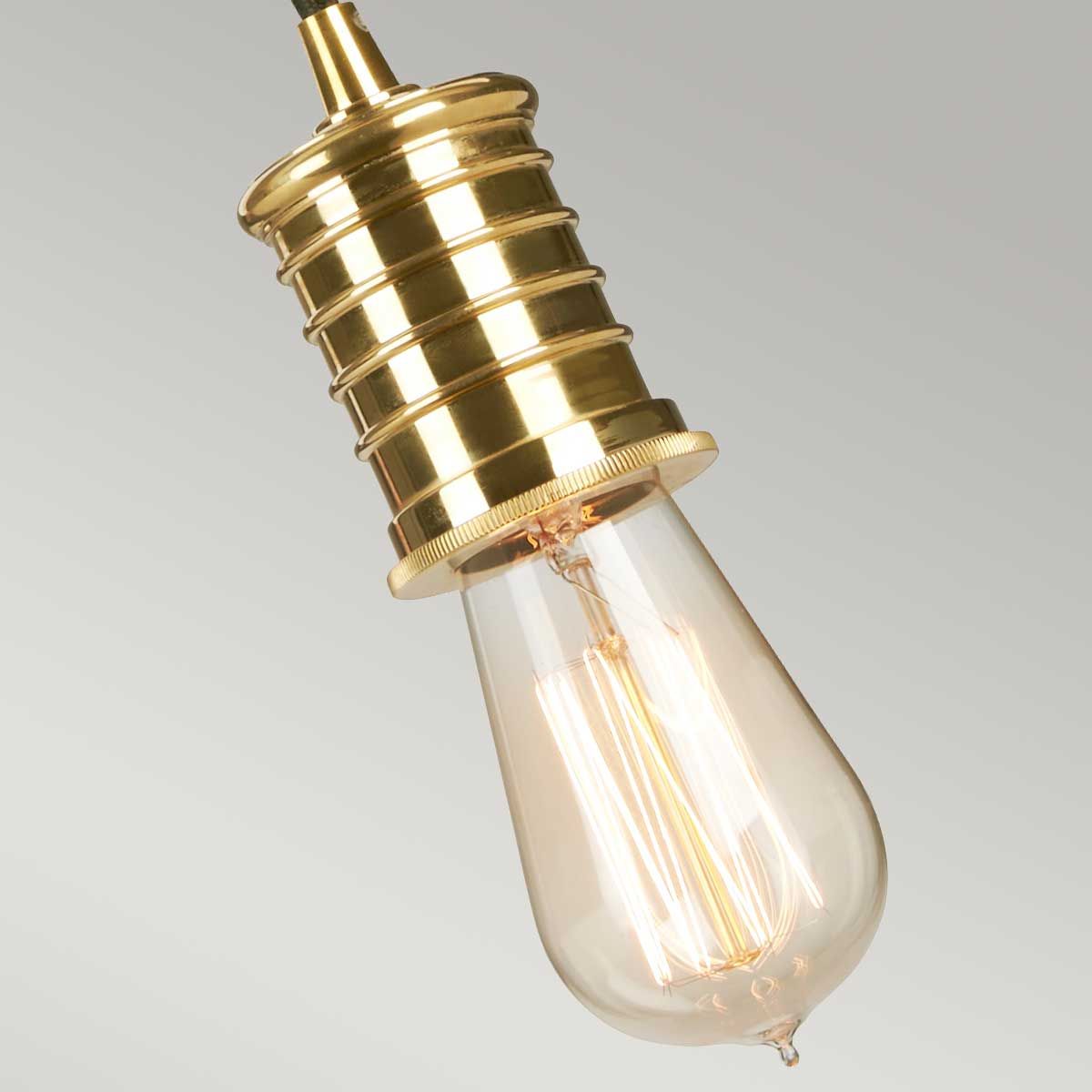 Douille Pendelleuchte mit 1 Licht - Schwarz/Poliertes Messing - Elsteadlighting - leuchtengrosshandel24