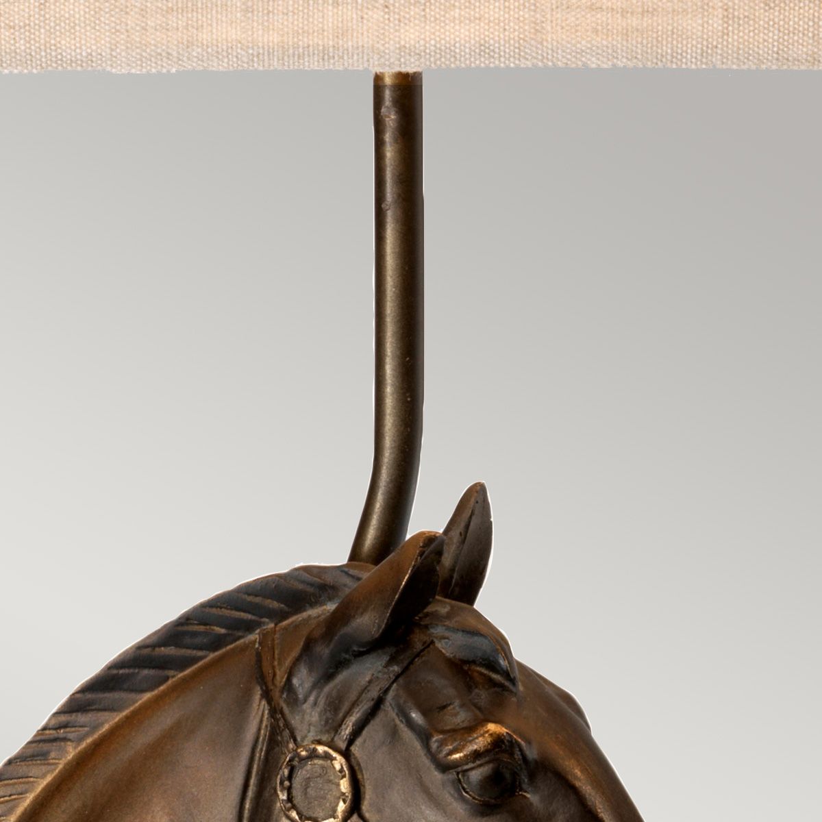 Eclipse 1-flammige Tischlampe mit konischem, quadratischem Schirm, Bronzepatina mit natürlichem Schirm - Elsteadlighting - leuchtengrosshandel24