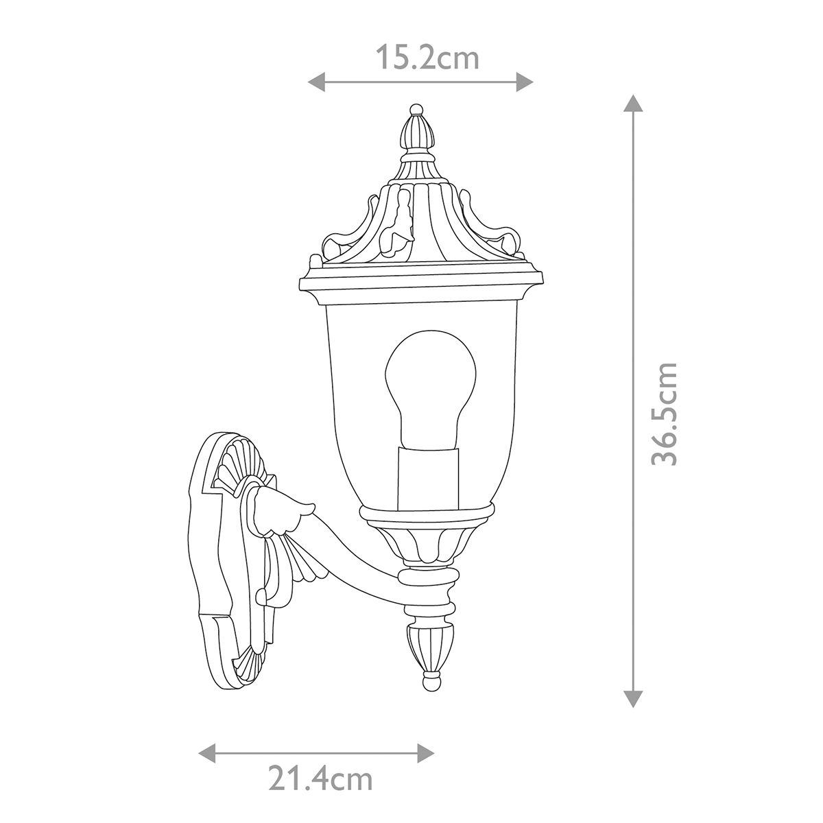 Elkstone 1 - flammige Wandlaterne - Grünspan - Elsteadlighting - GZH - ELK1