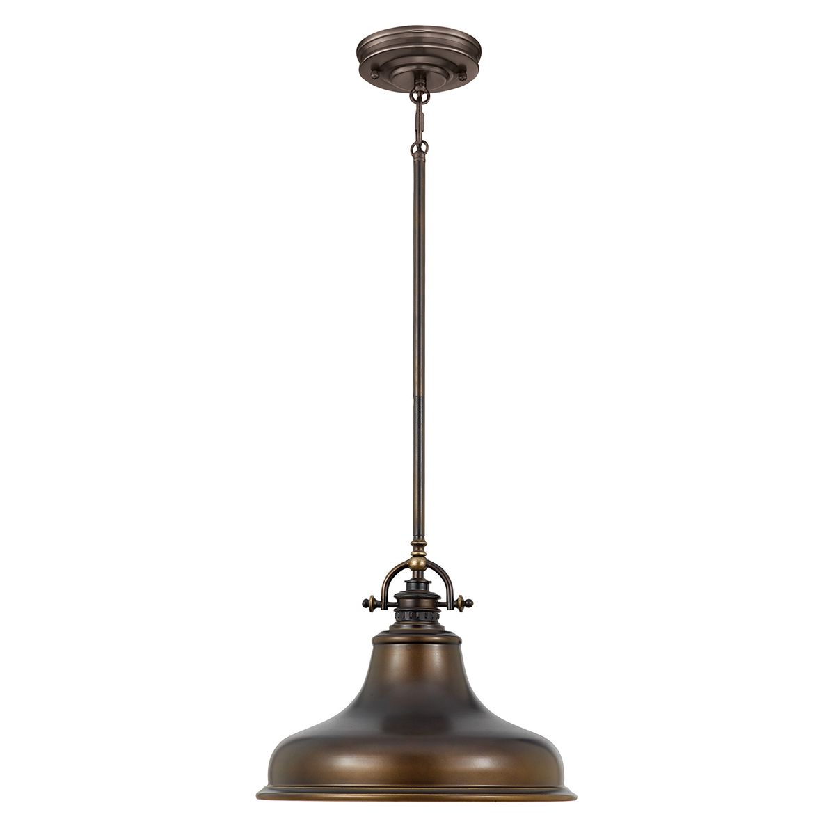 Emery 1-flammige Pendelleuchte, mittelgroß, Palladio-Bronze - Elsteadlighting - leuchtengrosshandel24