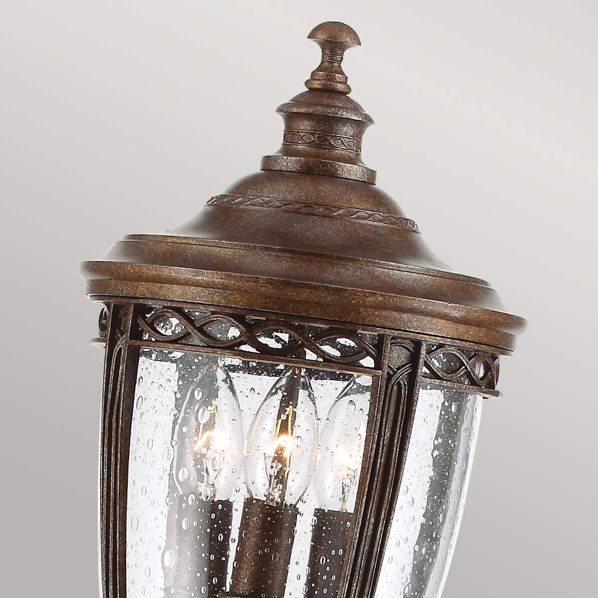 English Bridle 3 - flammige mittelgroße Säulenlaterne - Britische Bronze - Elsteadlighting - FE - EB4 - M - BRB