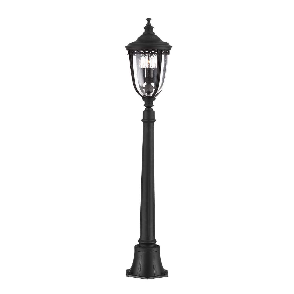 English Bridle 3 - flammige mittelgroße Säulenlaterne, Schwarz - Elsteadlighting - FE - EB4 - M - BLK