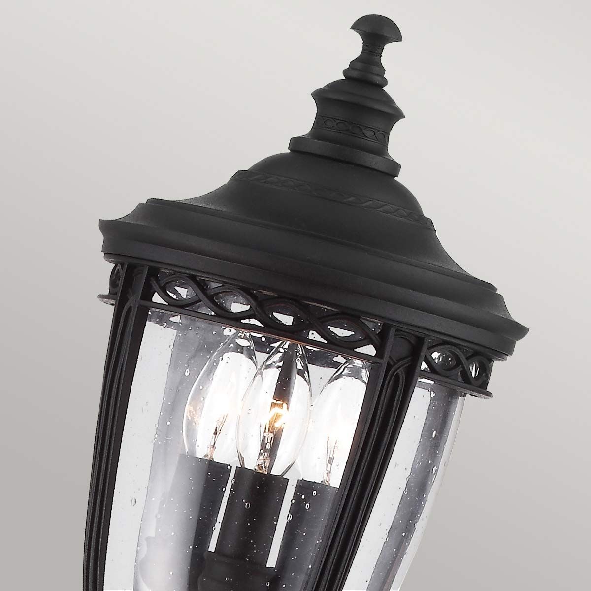 English Bridle 3 - flammige mittelgroße Säulenlaterne, Schwarz - Elsteadlighting - FE - EB4 - M - BLK
