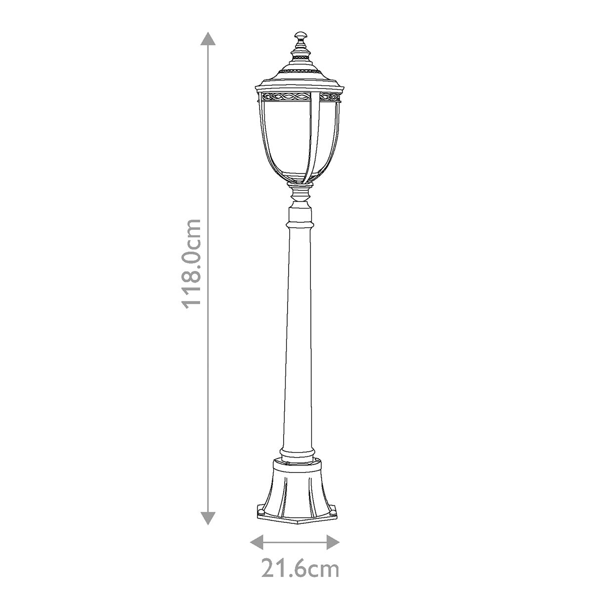 English Bridle 3 - flammige mittelgroße Säulenlaterne, Schwarz - Elsteadlighting - FE - EB4 - M - BLK