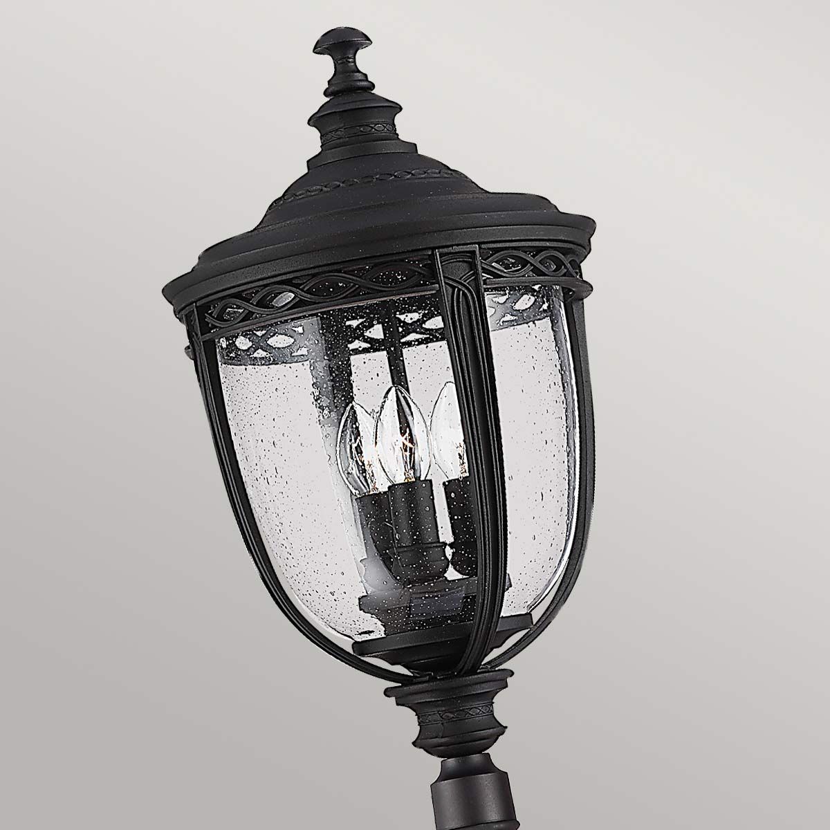 English Bridle 3 - flammiger großer Laternenpfahl - Schwarz - Elsteadlighting - FE - EB5 - L - BLK