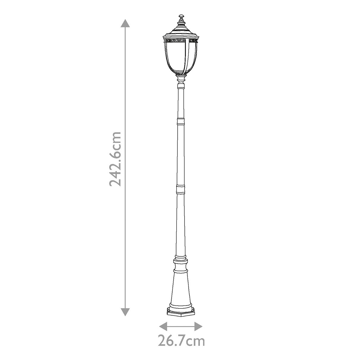 English Bridle 3 - flammiger großer Laternenpfahl - Schwarz - Elsteadlighting - FE - EB5 - L - BLK